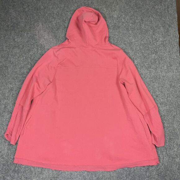 LOGO  Lori Goldstein Jacket Womens Size XL Pink Terry Pockets Open Front Hooded - Picture 11 of 12